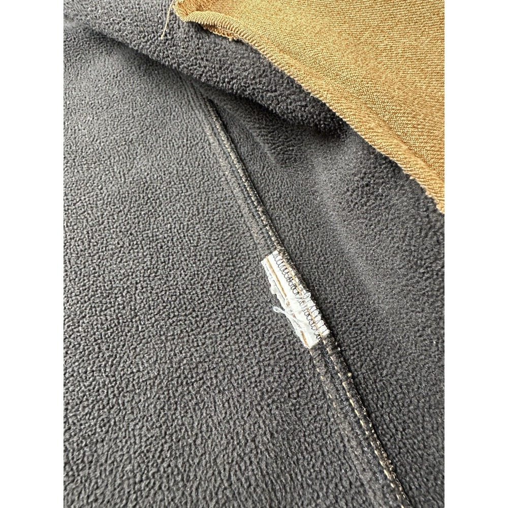 Mens Jacket Carhartt Brown Hooded Button Front Relaxed Fit, Size L - Picture 5 of 7